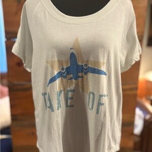 CAbi Mint Green Graphic Travel Tee NWOT